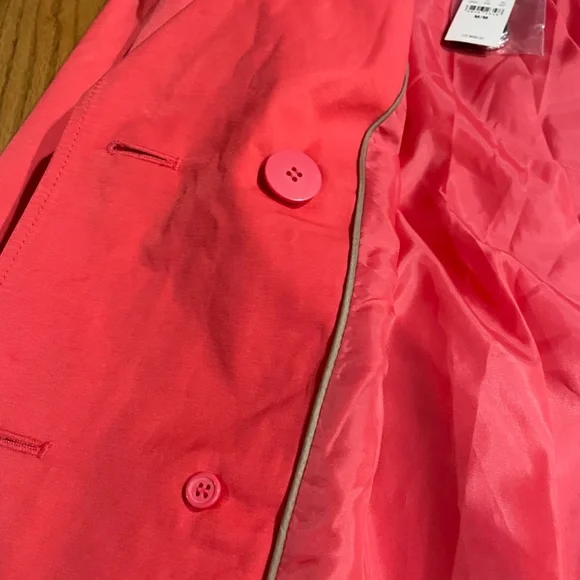 NWT Express short trench coat, coral, size M - Picture 11 of 14
